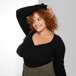 Women's Long Sleeve Sweetheart Neck Seamless Shirt - Wild Fable™ -Cheap Clad Fine Store GUEST 82a6024a acd4 442a 929f d3167c0a4fbb