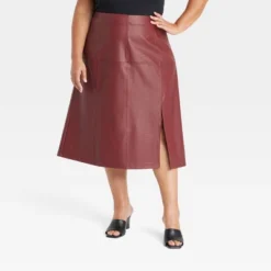 Women's Faux Leather A-Line Skirt - Ava & Viv™ -Cheap Clad Fine Store GUEST 83df6d51 0506 40f0 81db f111c66a030b