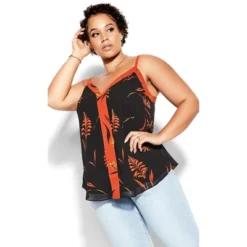 Women's Plus Size Turning Leaves Top - Black | CITY CHIC -Cheap Clad Fine Store GUEST 84430a50 bb88 4c00 9150 2e12c4d7d69f