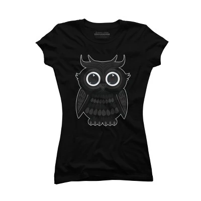 Junior's Design By Humans Black Owl By Adamzworld T-Shirt 5 Junior's Design By Humans Black Owl By Adamzworld T-Shirt - Image 3
