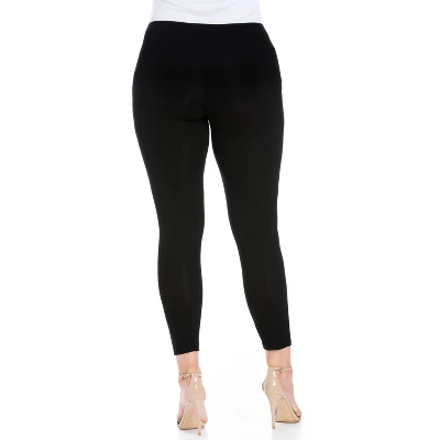 24seven Comfort Apparel Women's Plus Comfortable Ankle Length Leggings 4 24seven Comfort Apparel Women's Plus Comfortable Ankle Length Leggings - Image 2