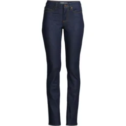 Lands' End Lands' End Women's Tall Recover Mid Rise Straight Leg Blue Jeans -Cheap Clad Fine Store GUEST 8771a50a 8604 4090 9619 53c65bd8e4e5