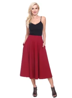 Women's Flared Midi Skirt With Pockets - White Mark 29 Women's Flared Midi Skirt With Pockets - White Mark -Cheap Clad Fine Store GUEST 87df112f 59e2 4aa1 9f91 dfc2df360a84