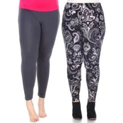 Women's Pack Of 2 Plus Size Leggings - One Size Fits Most Plus - White Mark -Cheap Clad Fine Store GUEST 8a6477df 0add 48e7 90af 8f6c590f26fa