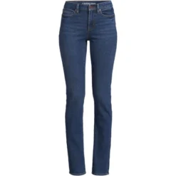 Lands' End Lands' End Women's Tall Recover Mid Rise Straight Leg Blue Jeans -Cheap Clad Fine Store GUEST 8b510a70 f3da 4648 b12c 3d769d18be13