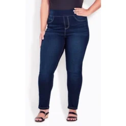 Women's Plus Size Hi Rise Jegging Dark Wash - Average | AVENUE -Cheap Clad Fine Store GUEST 8c195863 ff6a 4090 8ccc 733f7a037f21