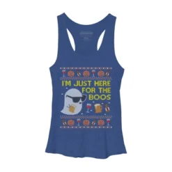 Women's Design By Humans Funny Here For The Boos Ugly Halloween Sweater By DragonTee Racerback Tank Top -Cheap Clad Fine Store GUEST 8d6abbd9 4aed 4021 88dd ace09fb700f3
