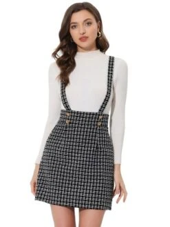 Allegra K Women's Vintage Plaid Strap Braces Tweed Mini Suspender Skirt -Cheap Clad Fine Store GUEST 8e73af75 4933 4b8f 9113 b2e2d3bbb00f