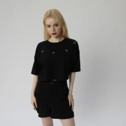 Women's Crew Neck Oversized Cropped T-Shirt -Cheap Clad Fine Store GUEST 8ec21fa9 1c76 46fc b1a0 eb6b8f167bdd