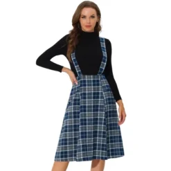 Allegra K Women's Vintage Plaid A-Line Tartan Suspender Midi Skirt -Cheap Clad Fine Store GUEST 8f92cb4f 8749 4d2b bea0 a84a5da742f7