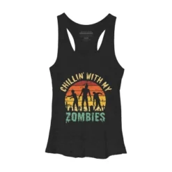 Women's Design By Humans Halloween Chillin With My Zombies Funny By Ering Racerback Tank Top -Cheap Clad Fine Store GUEST 9052f476 a82e 4344 bf9f 43f650027229