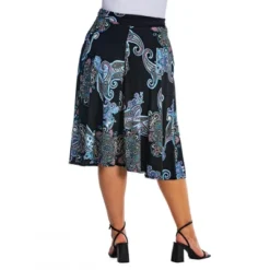 Womens Plus Size Black Paisley A Line Pocket Midi Skirt -Cheap Clad Fine Store GUEST 92c933c4 6026 411c 9119 1239c7adfe98