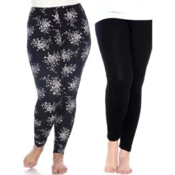 Women's Pack Of 2 Plus Size Leggings - One Size Fits Most Plus - White Mark -Cheap Clad Fine Store GUEST 949f7db3 f96f 440e 89c3 7d038a2e7fef