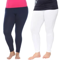 Women's Pack Of 2 Solid Leggings - One Size Fits Most - White Mark -Cheap Clad Fine Store GUEST 95b6d45b 9561 4452 a04f 9d7265cbd363