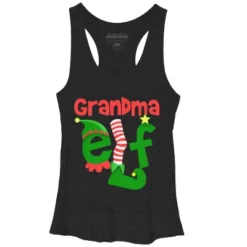 Women's Design By Humans Grandma Elf Christmas By Personalized Racerback Tank Top -Cheap Clad Fine Store GUEST 97361605 cfd6 48c9 b27b 58355d9932b2