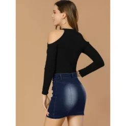 Allegra K Women's Zip Front Slim Fit High Waist Mini Denim Skirts -Cheap Clad Fine Store GUEST 9b6165a7 62e9 40d0 8625 d70ae73551d1