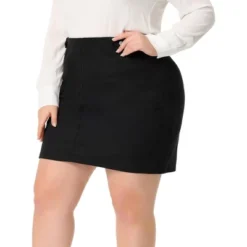 Agnes Orinda Women's Plus Size Faux Suede Printed Side Buttons Bodycon Mini Skirt -Cheap Clad Fine Store GUEST 9b823b3b c6f4 4c73 9480 52857b0ce8fc