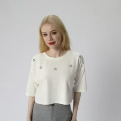 Women's Crew Neck Oversized Cropped T-Shirt -Cheap Clad Fine Store GUEST 9ef18c34 4b82 412a bd15 df1be2b6d23c