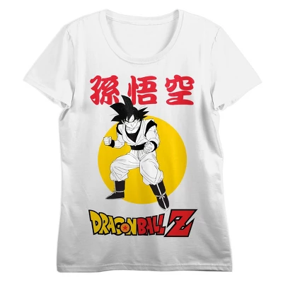 Dragon Ball Z Black And White Goku With Logo Crew Neck Short Sleeve Women's White Crop T-shirt 7 Dragon Ball Z Black And White Goku With Logo Crew Neck Short Sleeve Women's White Crop T-shirt - Image 5