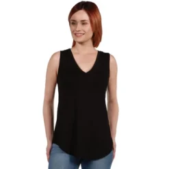 24seven Comfort Apparel V Neck Tunic Tank Top With Round Hemline -Cheap Clad Fine Store GUEST a0ba8607 1889 4617 b86e 391cc8cbd0f9