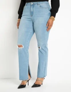 ELOQUII Women’s Plus Size Classic Fit Split Inseam Hem Straight Leg Jean -Cheap Clad Fine Store GUEST a271fad6 f9dd 446e 871b 747b1fafe669