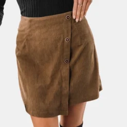 Women's Corduroy Button-Front Mini Wrap Skirt - Cupshe -Cheap Clad Fine Store GUEST a2a67778 01da 4f77 b54f 44d2e54fa2ff
