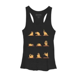Women's Design By Humans Pug Yoga By Huebucket Racerback Tank Top -Cheap Clad Fine Store GUEST a4274913 babc 44d3 babe c781bf5b286d