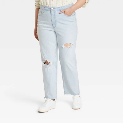 Women's High-Rise 90's Distressed Straight Jeans - Universal Thread™ 5 Women's High-Rise 90's Distressed Straight Jeans - Universal Thread™ - Image 3