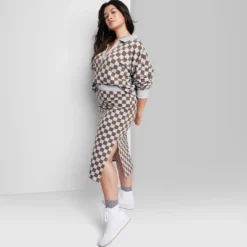 Women's Ascot + Hart Checkered Graphic Midi Skirt -Cheap Clad Fine Store GUEST a5f7f16f 58a0 4f14 9ecb dae1e554f452