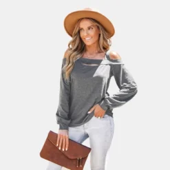 Women's Onyx Cutout Open-Shoulder Tee - Cupshe -Cheap Clad Fine Store GUEST a7e7be72 5895 4c3a b07f cd11b5aac1f6