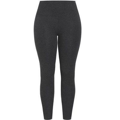Women's Plus Size Supima® High Rise Legging Charcoal - Tall | AVENUE LEISURE 4 Women's Plus Size Supima® High Rise Legging Charcoal - Tall | AVENUE LEISURE - Image 2