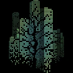 Women's Design By Humans City Lights And Tree By Alnavasord Racerback Tank Top