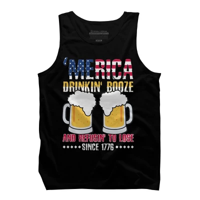 Men's Design By Humans July 4th America Drinkin' Booze And Refusin' To Lose Since 1776 By Tank Top 4 Men's Design By Humans July 4th America Drinkin' Booze And Refusin' To Lose Since 1776 By Tank Top - Image 2
