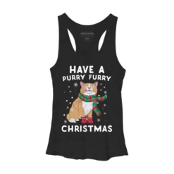 Women's Design By Humans Have A Purry Furry Christmas Cat By Freshoutlook Racerback Tank Top -Cheap Clad Fine Store GUEST af9fc286 340f 4f53 bf80 caf5c868771f