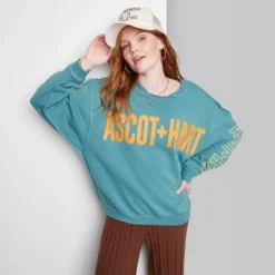 Women's Ascot + Hart Graphic Pullover Sweatshirt - Blue -Cheap Clad Fine Store GUEST afb6181e 0999 4de6 9d58 ea7a0c13152c
