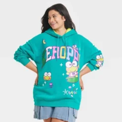 Women's Sanrio Keroppi Graphic Hoodie - Green -Cheap Clad Fine Store GUEST b05d06c6 5299 45b4 ae3e d043f6f7eb62
