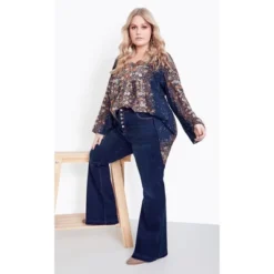 Women's Plus Size Harmony Flare Jean - Dark Wash | AVEOLOGY -Cheap Clad Fine Store GUEST b370cf35 7915 4370 8f1f 6b1c036345a6