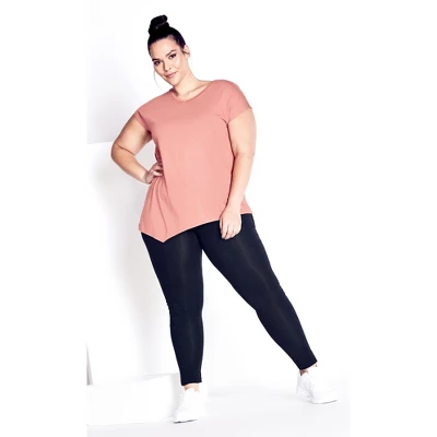 Women's Plus Size Supima® High Rise Legging Navy - Tall | AVENUE LEISURE 6 Women's Plus Size Supima® High Rise Legging Navy - Tall | AVENUE LEISURE - Image 4