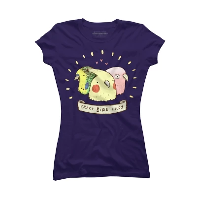 Junior's Design By Humans Crazy Bird Lady By SophieCorrigan T-Shirt 6 Junior's Design By Humans Crazy Bird Lady By SophieCorrigan T-Shirt - Image 4