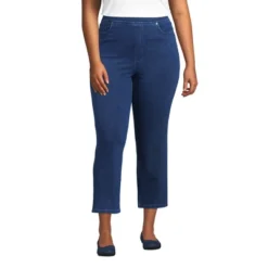 Lands' End Women's Starfish High Rise Pull On Knit Denim Straight Crop Jeans -Cheap Clad Fine Store GUEST bc297d3c 8f1a 41a3 b3c3 02428f72a2a4