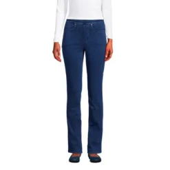 Lands' End Women's Starfish Mid Rise Pull On Knit Denim Straight Jeans -Cheap Clad Fine Store GUEST c0df9ce0 3c5e 419e 81fe e93de6c6c837