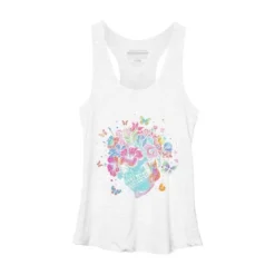 Women's Design By Humans Floral Butterfly Skull Funny Halloween Costume Hippie Flower By JeilJersey Racerback Tank Top -Cheap Clad Fine Store GUEST c1deb756 7dcc 4c2c af08 047dc11ca969