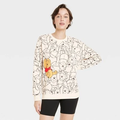 Women's Winnie The Pooh AOP Cozy Graphic Sweatshirt - Tan 5 Women's Winnie The Pooh AOP Cozy Graphic Sweatshirt - Tan - Image 3