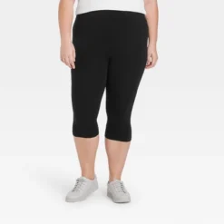 Women's High-Waist Cotton Blend Seamless Capri Leggings - A New Day™ -Cheap Clad Fine Store GUEST c4f72fef aca8 4777 8b7a 128812b1a34f