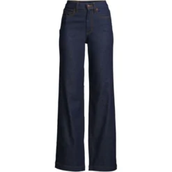 Lands' End Women's Recover High Rise Wide Leg Blue Jeans -Cheap Clad Fine Store GUEST c8aba8f7 dd72 4bad 862b 7cc77c6041b3