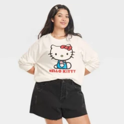 Women's Hello Kitty Cozy Graphic Sweatshirt - White -Cheap Clad Fine Store GUEST cac8350f 283f 4f34 a179 6843283ba128