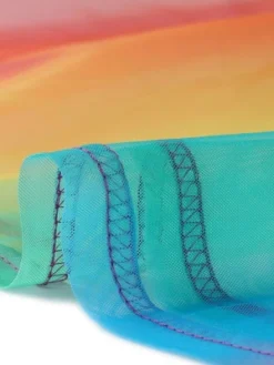 Allegra K Women's Rainbow Mesh Short Sleeve Cover Up Sheer T-Shirt -Cheap Clad Fine Store GUEST cad39b59 38e6 4890 96fb b5e88ce86950