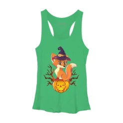 Women's Design By Humans Cute Witch Fox With Jack O Lantern Halloween Shirt By Thebeardstudio Racerback Tank Top -Cheap Clad Fine Store GUEST cb42b7b3 48dd 4436 b641 a59b58d9abd5