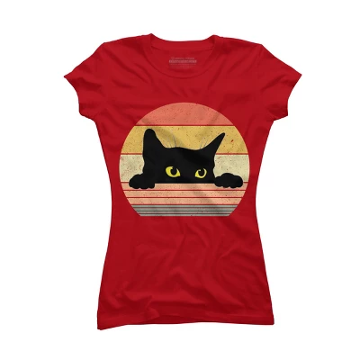 Junior's Design By Humans Cat Tee Retro Style By MeowShop T-Shirt 10 Junior's Design By Humans Cat Tee Retro Style By MeowShop T-Shirt - Image 8
