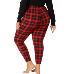 Agnes Orinda Women's Plus Size Check Leggings Stretch Festive Glen Plaid Skinny Pants -Cheap Clad Fine Store GUEST cdf10f02 a7cd 49ce b5e7 d8e9ea6f60f8